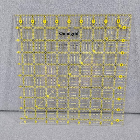 Vintage Omnigrid 9.5" x 9.5" Marking Square Ruler, new condition, quilting - Picture 1 of 5